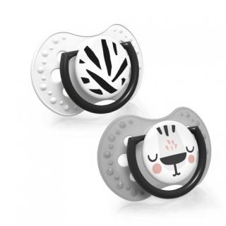 LOVI Cumlík silikónový dynamický SALT&PEPPER 0-3m 2ks