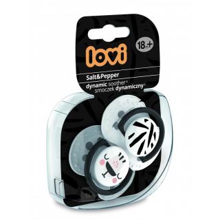 LOVI Cumlík silikónový dynamický SALT&PEPPER 18m+ 2ks