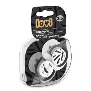 LOVI Cumlík silikónový dynamický SALT&PEPPER 3-6m 2ks