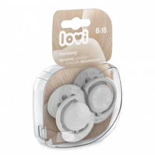 LOVI Silikónový dynamický cumlík HARMONY 6-18m 2ks chlapec