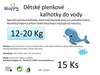 Nappy natahovací pleny do vody 12-20 kg 15 ks