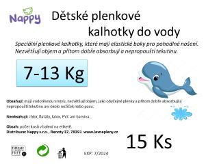 Nappy pleny do vody pull ups 7-13 kg 15 ks