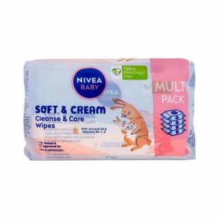 Nivea Baby Soft & Cream Čistiace a ošetrujúce obrúsky 4 x 57 ks