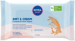 Nivea Baby Soft & Cream Čistiace a ošetrujúce obrúsky 57 ks