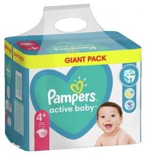 Pampers Active baby 4+ MAXI PLUS (9-16 kg) 70 ks