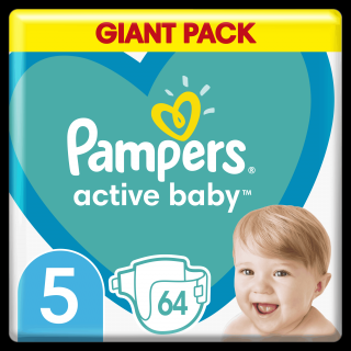 Pampers Active baby 5 Junior (11-16 kg) 64 ks