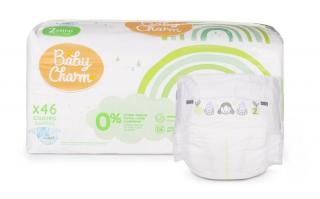 Plienky Baby Charm Super Dry Flex veľ. 2 Mini, 3-6 kg, 46 ks