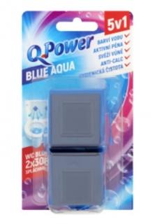 Q-Power Tuhý blok do nádržky WC Blue Water 2 ks