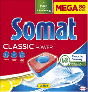 Somat Classic Power tablety do umývačky Lemon, 80 ks