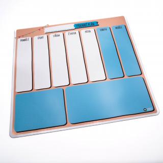 Magnetický týdenní plánovač pro malé školáky | Lyonis Barva: Modro-oranžová, Magnetky: bez magnetek