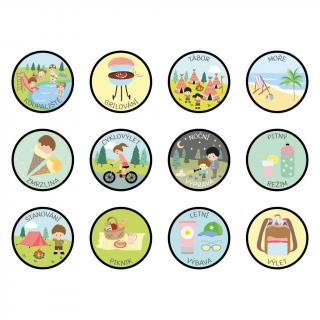 Set 12 magnetek s tématikou „Užívám si léto“