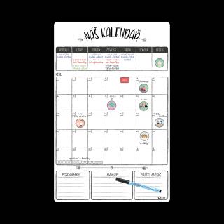 Týdenní & Měsíční Combo - magnetický rodinný kalendář - bílý Nadpis kalendáře (napište do poznámky): Standardní nadpis (dle foto)