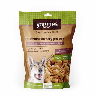 Yoggies Hypoalergenní bezlepkové suchary s hmyzím proteinem a kurkumou 150g příchuť: hmyz, váha: 150g