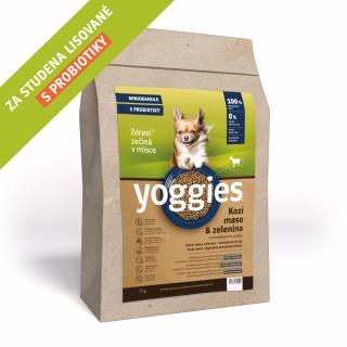 Yoggies Hypoalergenní MINIgranule s kozím masem, lisované za studena příchuť: koza se zeleninou, váha: 15 Kg