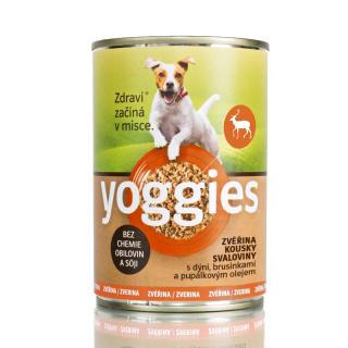 Yoggies Zvěřinová konzerva pro psy s dýní a pupálkovým olejem příchuť: zvěřina, váha: 400g