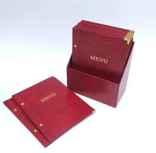 Box s jídelními lístky, A5, červené, zlaté růžky