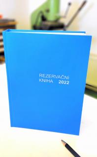 Rezervační kniha 2023 Barva desek: sv. modrá, Jazyk: Česky, Kovové růžky: bez doplňků