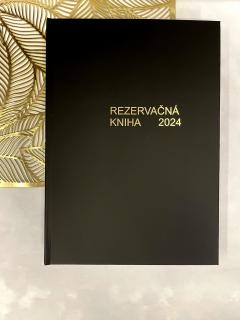 Rezervační kniha 2024 Barva desek: černá, Barva nápisu: zlatá, Jazyk: Slovensky