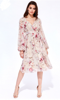 Šifónové kvetinové šaty-marhuľové veľ.: 36