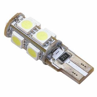 Žárovka 9 SMD LED 12V T10 s rezistorem CAN-BUS ready bílá