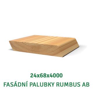 Fasádní palubky / Rhombus 24x68x4000 AB, sibiřský modřín - 830 Kč/m2 bez DPH (1 ks = 0,272 m2 = 226Kč bez DPH)