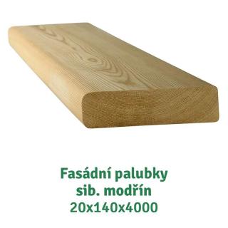 Fasádní palubky / Rovný profil 20x140x4000 ABC, sibiřský modřín - 620 Kč/m2  bez DPH  (1 ks = 0,56 m2  = 347,2 Kč bez DPH)