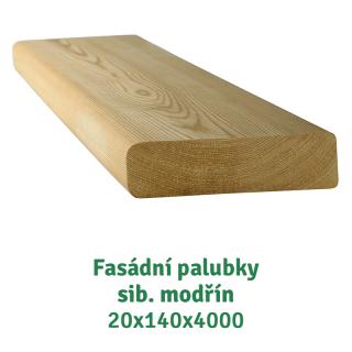 Fasádní palubky / Rovný profil 20x140x4000, BC sibiřský modřín - 615 Kč/m2 bez DPH (1 ks = 0,56 m2 = 344,4 Kč bez DPH)