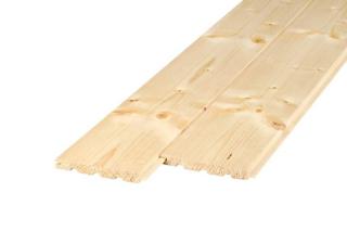 Obkladové palubky «Klasik» 12,5x121x3000 BC, smrk+borovice - 166 Kč/m2 bez DPH (8 ks v balení = 2,904 m2 = 453,024 Kč bez DPH )