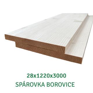 Spárovka; 28X1220X3000; AB; borovice; průběžná (borovice 860 Kč/m2 bez DPH)