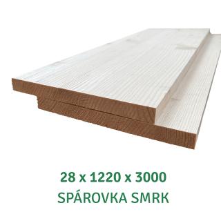 Spárovka; 28X1220X3000; AB; smrk; průběžná (severský smrk 860 Kč/m2 bez DPH)