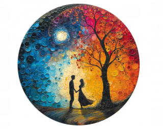 Dřevěné puzzle Láska