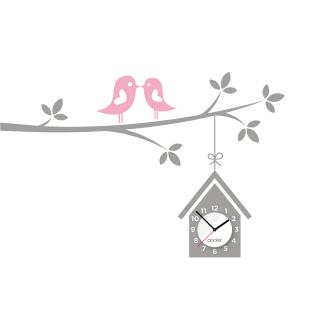 Nalepovací hodiny Birdhouse