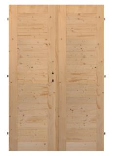 Palubkové dveře dvoukřídlé č.7 (šíře 180cm) (Masivní smrkové dveře)
