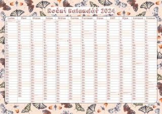 ePiPí 2024 Roční nástěnný kalendář - Motýli Varianta: bez rámu