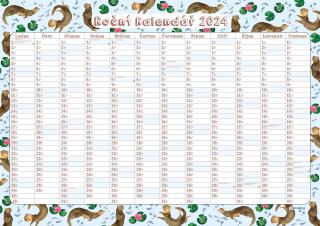 ePiPí 2024 Roční nástěnný kalendář - Vydry Varianta: bez rámu
