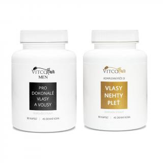 Kapsle VitcoHair & VitcoHair MEN pro dokonalý pár AkceTOP produkt - 135 denní kúra, 270 kapslí