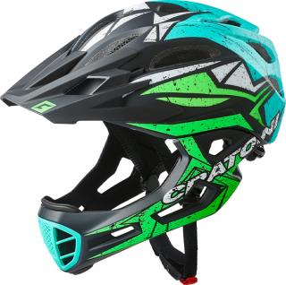 Cratoni C-MANIAC Pro - black-lime-turquoise matt Varianta: S-M (53-56cm)