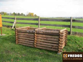 Dřevěný kompostér – dvoukomorový Velikost: 120x250