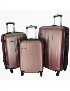 Cestovní skořepinový kufr 740 růžový metalický
