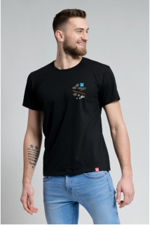 Bavlněné pánské triko CityZen černé s potiskem Velikost: M