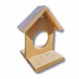 Dřevěné krmítko pro venkovní ptactvo  minimalistický design, pro lojové koule