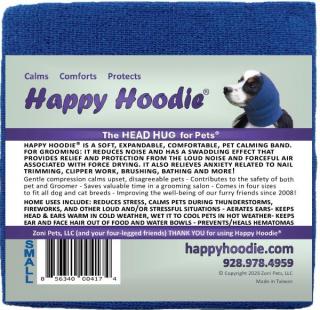 Happy Hoodie - uklidňující čelenka pro psy a kočky  Ochrana sluchu pro zvířata Velikost: S, Barva: Modrá
