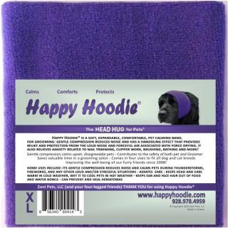 Happy Hoodie - uklidňující čelenka pro psy a kočky  Ochrana sluchu pro zvířata Velikost: XL, Barva: Fialová