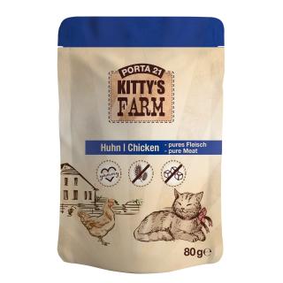 Kapsička pro kočky - Kitty´s Farm kuřecí 80 g  Šťavnatá kapsička pro kočky připravovaná na páře