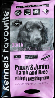 Kennels' Favourite Puppy&Junior Lamb  granule pro štěňata - jehněčí s rýží Hmotnost: 20 kg