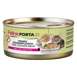 Konzerva pro kočky - Feline Porta 21 - kuřecí s aloe vera v gelu 90 g