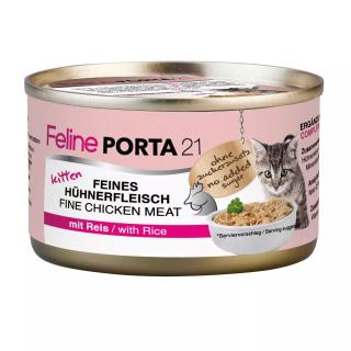 Konzerva pro kočky - Feline Porta 21 - kuřecí s rýží v gelu 90 g