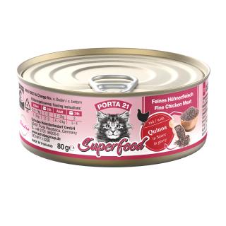 Konzerva pro kočky PORTA21 - kuře&quinoa 80 g  Superfood konzerva pro kočky