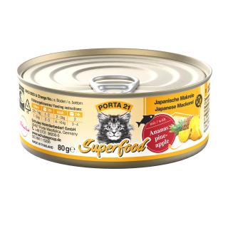 Konzerva pro kočky PORTA21 - makrela&ananas 80 g  Superfood konzerva pro kočky