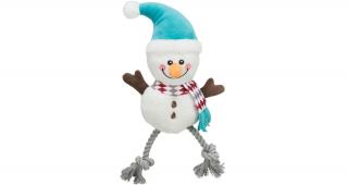 Xmas SNOWMAN, sněhulák se zvukem, plyš/bavlna, 41 cm  zábavná hračka pro chlupáče